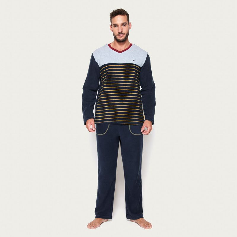 PIJAMA-LARGO-MICROPOLAR-8233AAZU