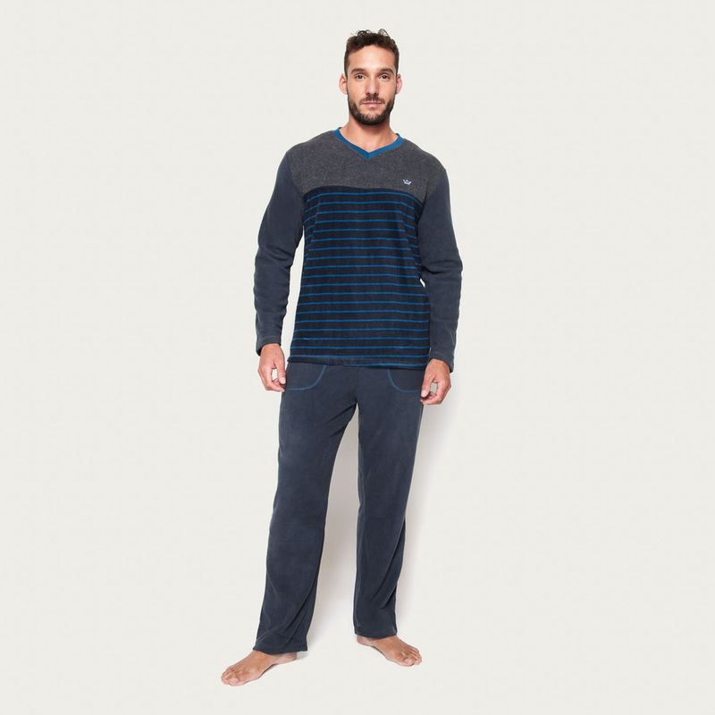 PIJAMA-LARGO-MICROPOLAR-8233BGRO