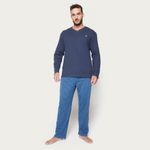 PIJAMA-LARGO-WAFLE-Y-JERSEY-8234CAZU