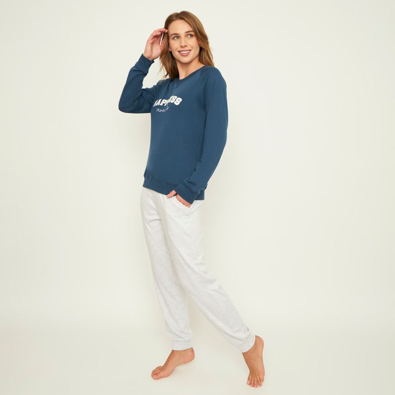 Largo-Pijama-Mujer-Largo-Algodon-Interlock-Palmers-6020BAZU