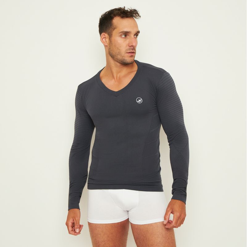 Camisetas-Camiseta-Gris-Oscuro-Compression-Seamless-Palmers-Hombre-48999VGRO