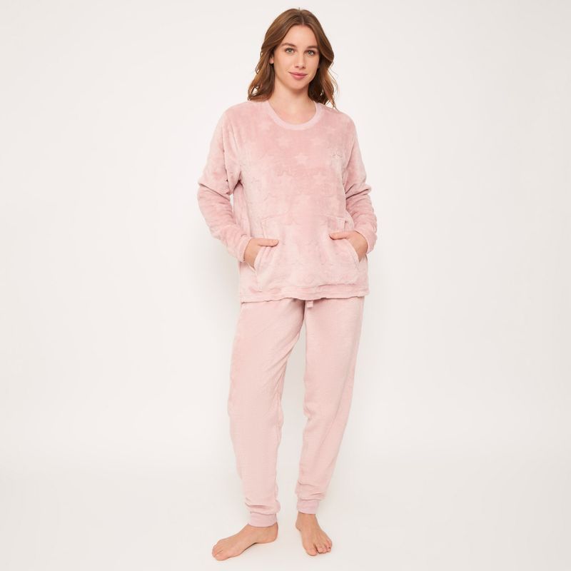 Largo-Pijama-Mujer-Largo-Polar-Fleece-Palmers-6022AMAL