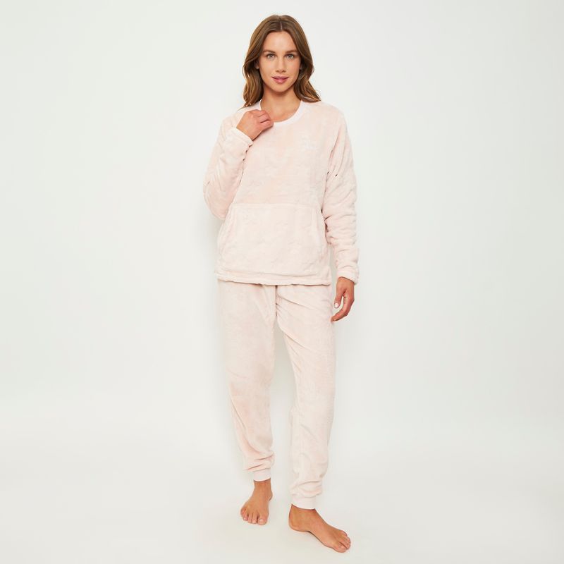 Largo-Pijama-Mujer-Largo-Polar-Fleece-Palmers-6022BCRE